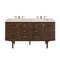 James Martin Vanities Amberly 60in Double Vanity, Mid-Century Walnut w/ 3 CM Eternal Marfil Top 670-V60D-WLT-3EMR - alternate 1